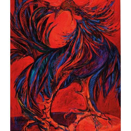 ROLF D�RIG : Vogel in roter Landschaft (DOBIASCHOFSKY AUKTIONEN AG)