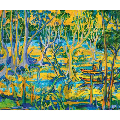 ROLF D�RIG : Flusslandschaft mit Booten (DOBIASCHOFSKY AUKTIONEN AG)