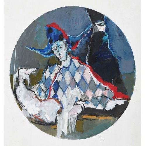 NAG ARNOLDI : Harlekin mit Hund (DOBIASCHOFSKY AUKTIONEN AG)