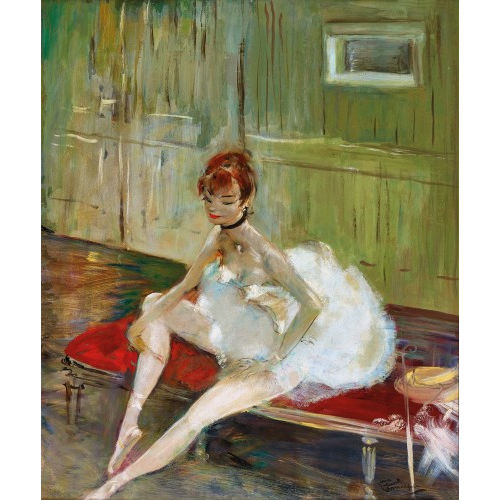 JEAN-GABRIEL DOMERGUE : 'Le repos de la danseuse' (DOBIASCHOFSKY AUKTIONEN AG)