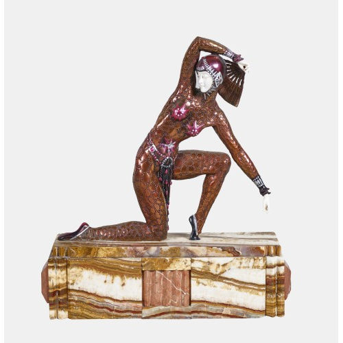 D�M�TER HARALAMB CHIPARUS : Danseuse � l'�ventail (DOBIASCHOFSKY AUKTIONEN AG)