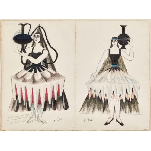ALEXANDRA EXTER : Zwei Kost�mentw�rfe f�r orientalische Ballettt�nzerinnen (DOBIASCHOFSKY AUKTIONEN AG)