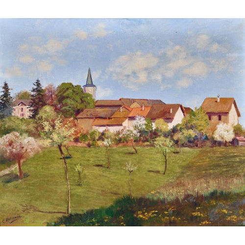 CHRISTIAN AXTMANN : Obstb�ume bei einem Dorf (DOBIASCHOFSKY AUKTIONEN AG)