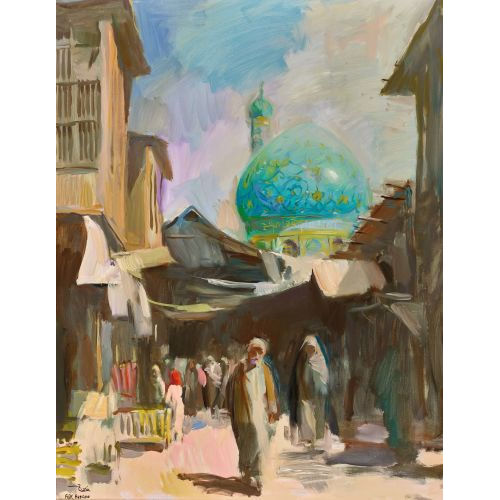 FAIK HASSAN : Die Haydar-Khana-Moschee in Bagdad (DOBIASCHOFSKY AUKTIONEN AG)