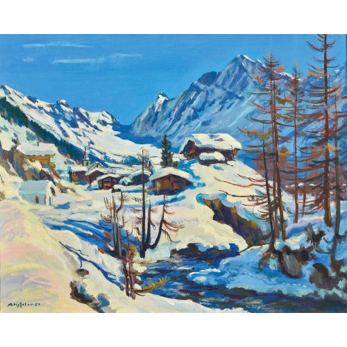 ALBERT NYFELER : Das winterliche L�tschental (DOBIASCHOFSKY AUKTIONEN AG)