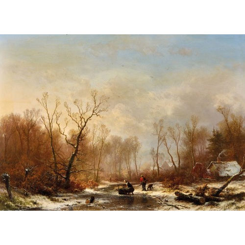 JAN KUYPER : Winterlandschaft mit Reisigsammlern (DOBIASCHOFSKY AUKTIONEN AG)