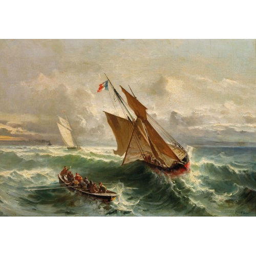 JULES ACHILLE NO�L : Boote auf st�rmischer See (DOBIASCHOFSKY AUKTIONEN AG)
