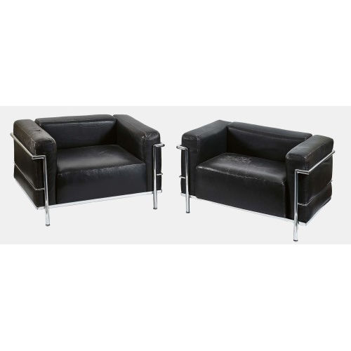 CHARLES-�DOUARD) LE CORBUSIER (EIGTL. JEANNERET : Paar Sessel Grand Comfort LC3 (Ausf�hrung Cassina) (DOBIASCHOFSKY AUKTIONEN AG)