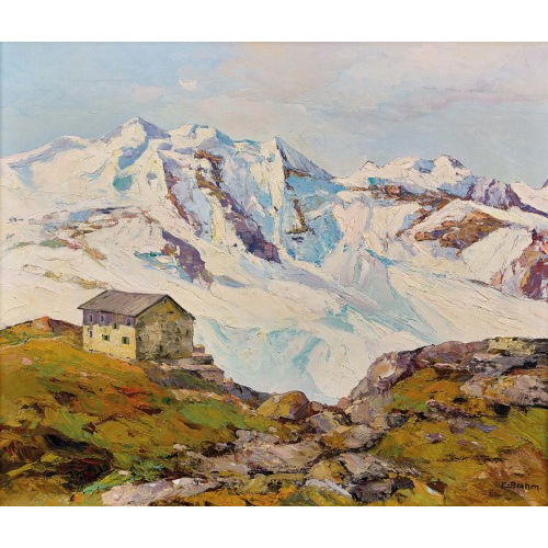 EMIL BREHM : 'Diavolezza mit Piz Palu und Bellavista' (DOBIASCHOFSKY AUKTIONEN AG)