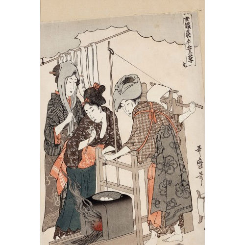 KITAGAWA UTAMARO : Ziehen des Seidenfadens aus dem Kokon (DOBIASCHOFSKY AUKTIONEN AG)