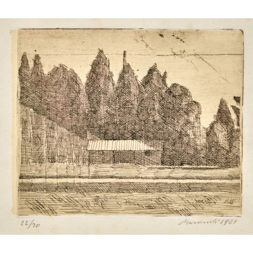 GIORGIO MORANDI : 'Tennisplatz bei den Margherita-Grten in Bologna' (DOBIASCHOFSKY AUKTIONEN AG)
