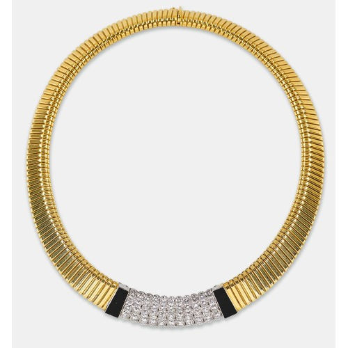 DIAMANT-ONYX-COLLIER : (DOBIASCHOFSKY AUKTIONEN AG)