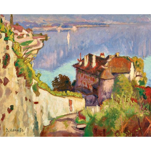 ERICH HERM�S : 'Ch�teau Gl�rolles au Lac L�man' (DOBIASCHOFSKY AUKTIONEN AG)