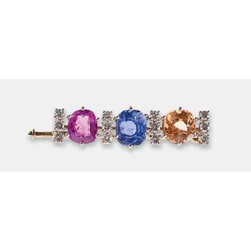 SAPHIR-DIAMANT-BROSCHE : Pulver & Cavalli, Z�rich (DOBIASCHOFSKY AUKTIONEN AG)