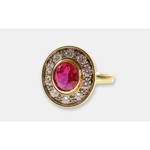 RUBIN-DIAMANT-RING : (DOBIASCHOFSKY AUKTIONEN AG)