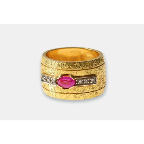 RUBIN-DIAMANT-RING : (DOBIASCHOFSKY AUKTIONEN AG)