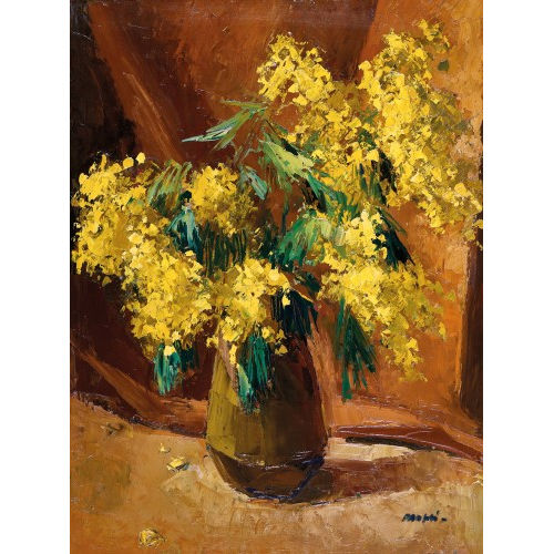 WALTER MAFLI : Mimosen in Vase (DOBIASCHOFSKY AUKTIONEN AG)