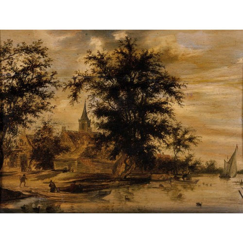 17./18. JH. HOLLAND : St�dtchen am Flussufer (DOBIASCHOFSKY AUKTIONEN AG)