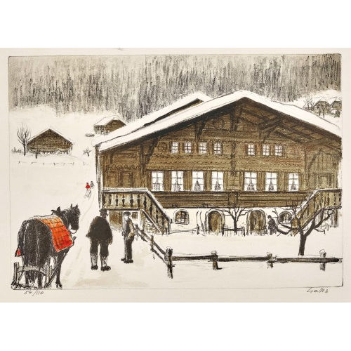 JEAN-LOUIS G�TAZ : B�uerliche Winterszene (DOBIASCHOFSKY AUKTIONEN AG)