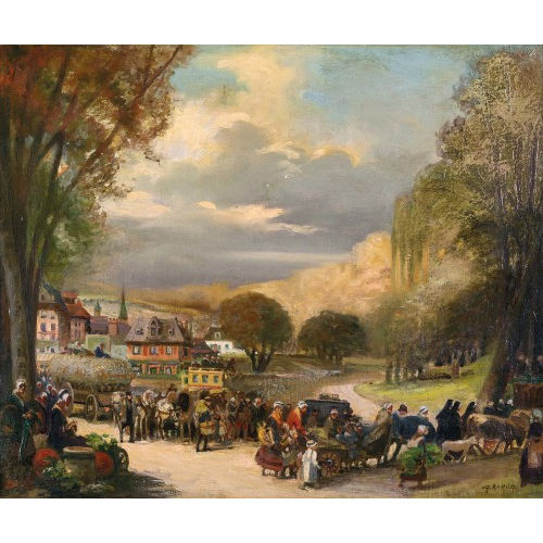 ALBERT GOGUET MANTELET : La procession (DOBIASCHOFSKY AUKTIONEN AG)