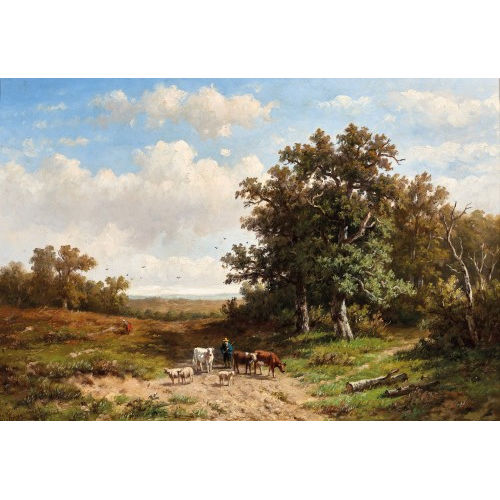 ANTHONIE JACOBUS VAN (AUCH WYNGAERDT) WIJNGAERDT : Bauer mit K�hen und Schafen (DOBIASCHOFSKY AUKTIONEN AG)