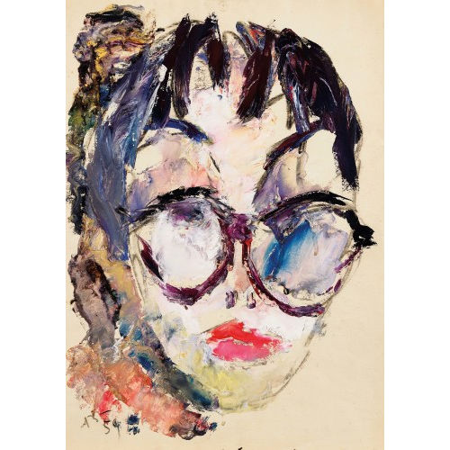 ANATOLY TIMOFEEVIC ZVEREV : Kopfportr�t einer jungen Frau mit Brille (DOBIASCHOFSKY AUKTIONEN AG)