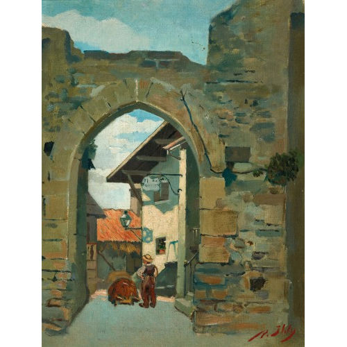 JEAN-DANIEL IHLY : Blick durch altes Stadttor (DOBIASCHOFSKY AUKTIONEN AG)