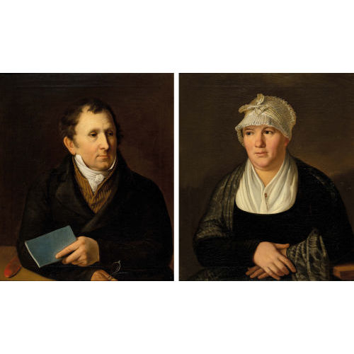 JOSEPH SIMON VOLMAR : Portr�ts von Marie Burgdorfer-Rauchenstein von Brugg (1767-1836) und ihres Gatten Johann Jakob Burgdorfer. Gegenst�cke (DOBIASCHOFSKY AUKTIONEN AG)