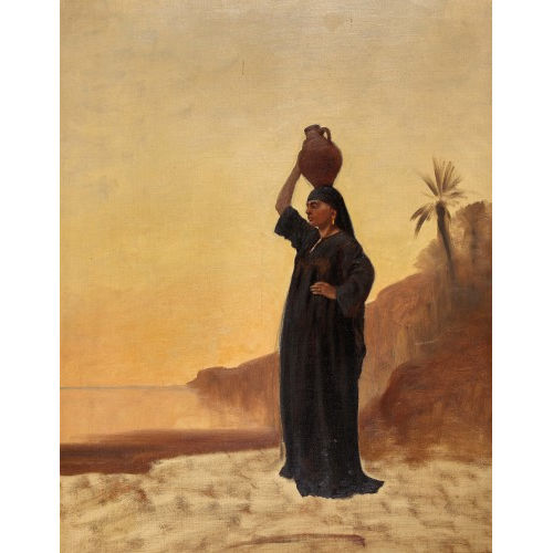 AUGUSTE LOUIS VEILLON : Orientalin mit Wasserkrug auf dem Kopf (DOBIASCHOFSKY AUKTIONEN AG)