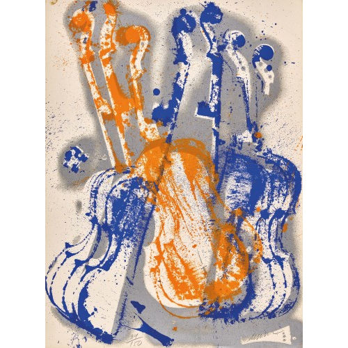 ARMAND PIERRE) ARMAN (EIGTL. FERNANDEZ : 'Blue and orange pizzicato' (DOBIASCHOFSKY AUKTIONEN AG)