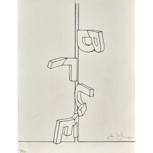JASPER JOHNS : 'Bent Blue' (DOBIASCHOFSKY AUKTIONEN AG)