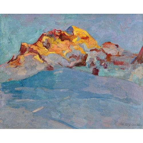 OTTO WYLER : Winterliche Bergansicht im Abendrot (DOBIASCHOFSKY AUKTIONEN AG)