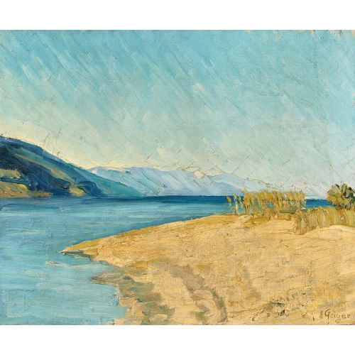 ERNST SAMUEL GEIGER : 'Am Strand der Petersinsel' (DOBIASCHOFSKY AUKTIONEN AG)