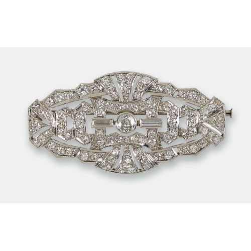 DIAMANT-BROSCHE : Art d�co, um 1930 (DOBIASCHOFSKY AUKTIONEN AG)