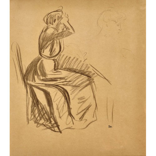 TH�OPHILE-ALEXANDRE STEINLEN : Sitzende alte Frau (DOBIASCHOFSKY AUKTIONEN AG)