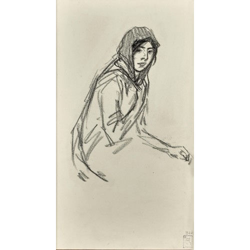 TH�OPHILE-ALEXANDRE STEINLEN : Frau mit Kopftuch (DOBIASCHOFSKY AUKTIONEN AG)