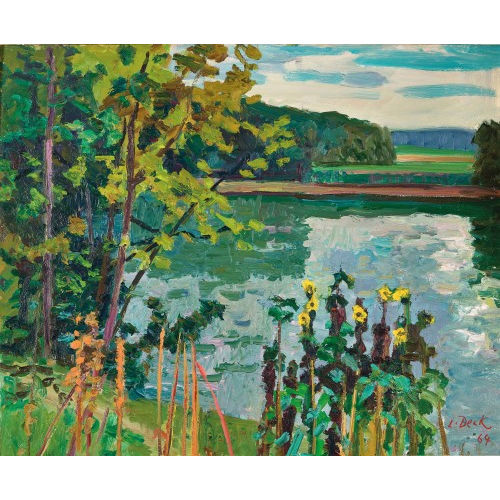 LEO DECK : Sommerliche Uferlandschaft (DOBIASCHOFSKY AUKTIONEN AG)