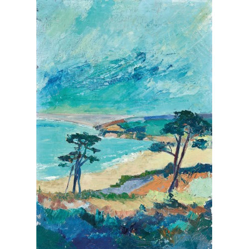 ALPHONSE LANO� : S�dlicher Strand mit B�umen (DOBIASCHOFSKY AUKTIONEN AG)