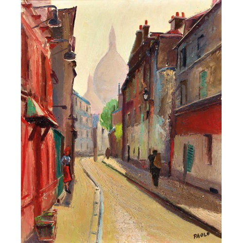 PAUL JAKOB) PAOLO (EIGTL. M�LLER : 'Rue St. Rustique � Paris' (DOBIASCHOFSKY AUKTIONEN AG)