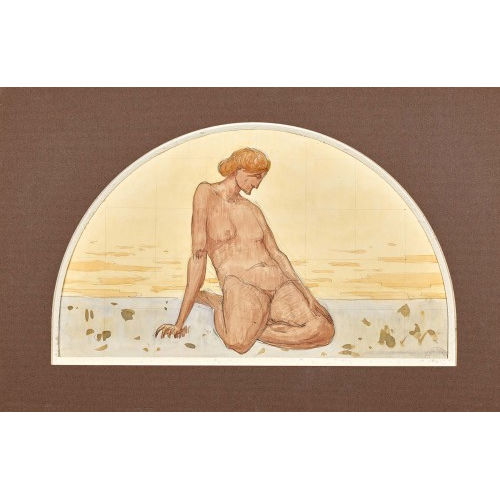 ALBERT SCHMIDT : Nu assis dans un paysage (DOBIASCHOFSKY AUKTIONEN AG)