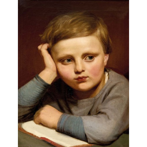 FRITZ ZUBER-BUEHLER : Nachdenklicher Knabe (DOBIASCHOFSKY AUKTIONEN AG)