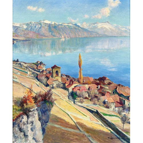 PAUL L�PINARD : Vue sur le Lavaux et le lac L�man (DOBIASCHOFSKY AUKTIONEN AG)