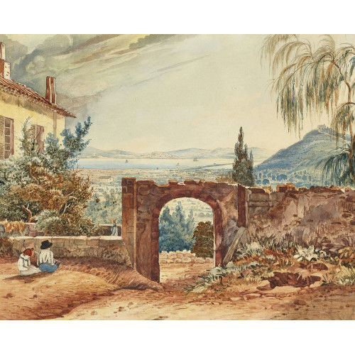 CHRISTIAN GOTTLIEB (GEN. TH�OPHILE) STEINLEN : Weite Seelandschaft mit altem Tor (DOBIASCHOFSKY AUKTIONEN AG)
