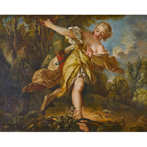 FRAN�OIS BOUCHER : Sylvie fuyant le loup qu'elle a bless� (DOBIASCHOFSKY AUKTIONEN AG)