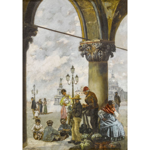 FRAN�OIS BRUNERY : Gem�severk�ufer unter den Arkaden der Piazzetta in Venedig (DOBIASCHOFSKY AUKTIONEN AG)