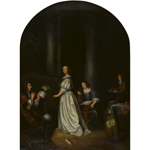 CASPAR NETSCHER : Edle Dame am Virginal (DOBIASCHOFSKY AUKTIONEN AG)