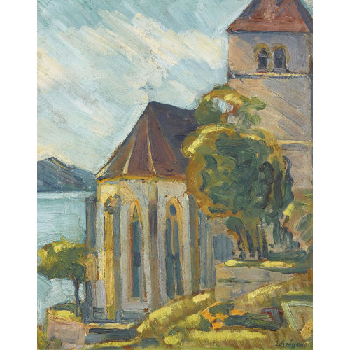 ERNST SAMUEL GEIGER : Die Kirche von Ligerz am Bielersee (DOBIASCHOFSKY AUKTIONEN AG)
