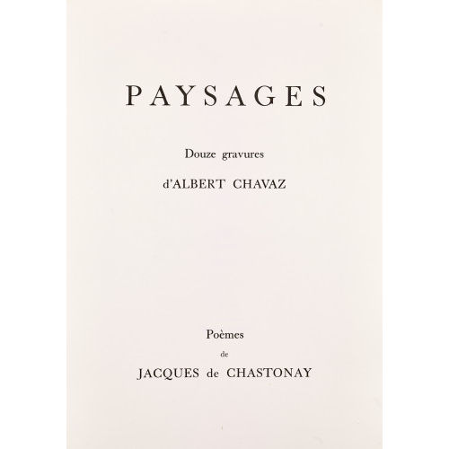 ALBERT CHAVAZ : 'Paysages' (DOBIASCHOFSKY AUKTIONEN AG)