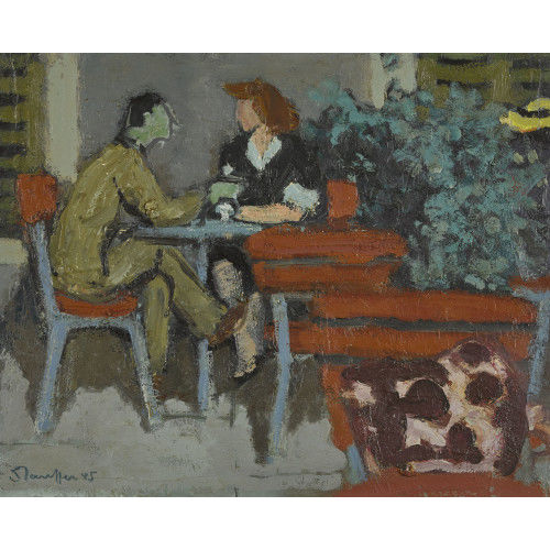 FRED STAUFFER : 'Cafeteria in Basel' (DOBIASCHOFSKY AUKTIONEN AG)