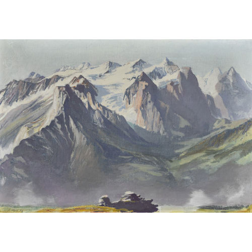 PAUL WYSS : Blick von der Rosenlaui auf Well- und Wetterhorn (DOBIASCHOFSKY AUKTIONEN AG)
